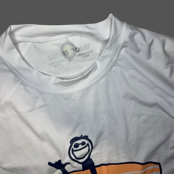 Life Is Good Mens Long Sleeve Surf Shirt UPF 50+ Medium White Polyester - Picture 4 of 5